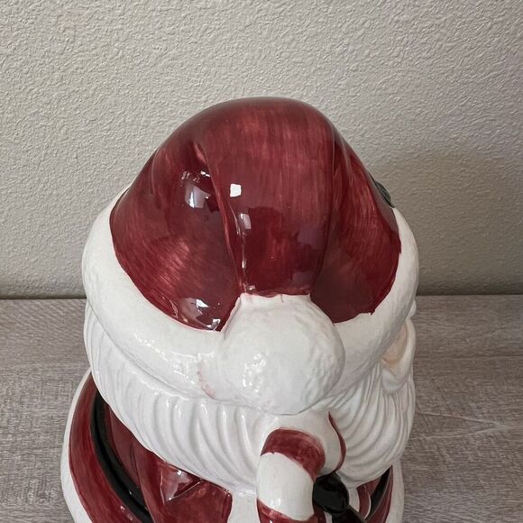 Vintage Red Santa Claus Cookie Jar Jay Import 9.5" Christmas Candy Cane - Picture 6 of 9